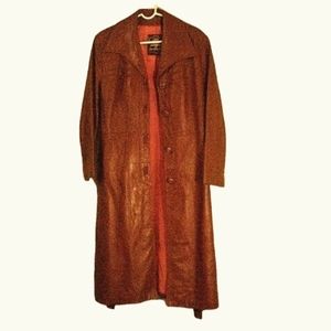 VINTAGE Dan Di Modes Glace Lamb 24k Leather Belted Trench Coat